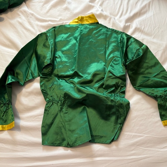 Vtg 1950s Traditional Korean Women's M 8-10 Hanbok 4 Piece Green Embroidered - Picture 3 of 16